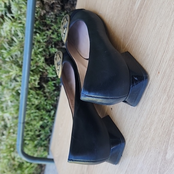 TORY BURCH Black Minnie Embellished Ballerina Low Block Heels #33634 Size 8 - Picture 4 of 12